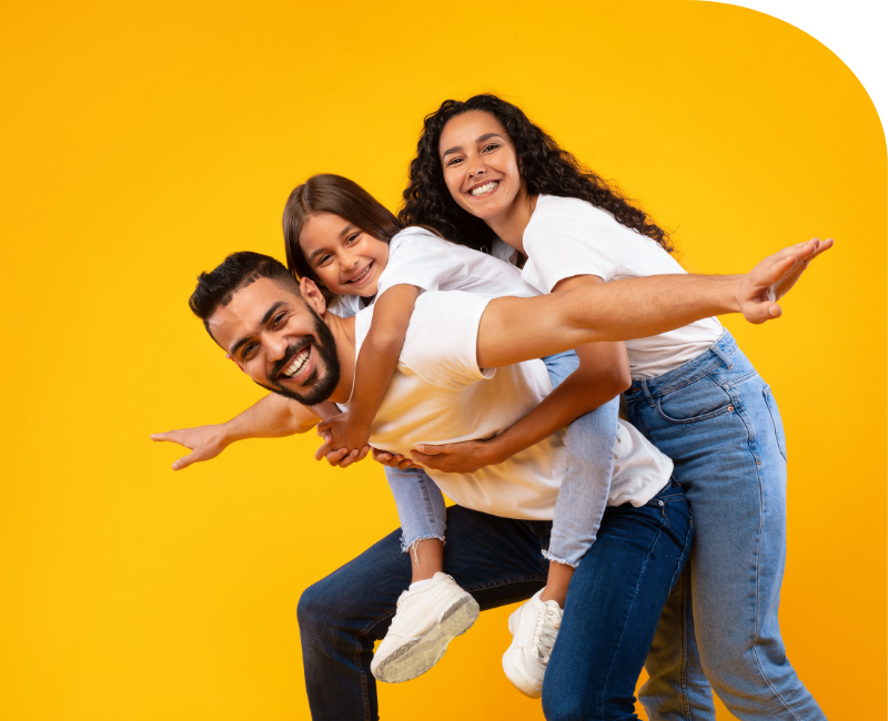Portrait of a young family